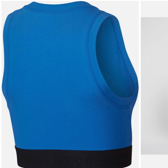 Nike Air NWT Blue Zip Front Cropped Tank Top size Large - Picture 2 of 12